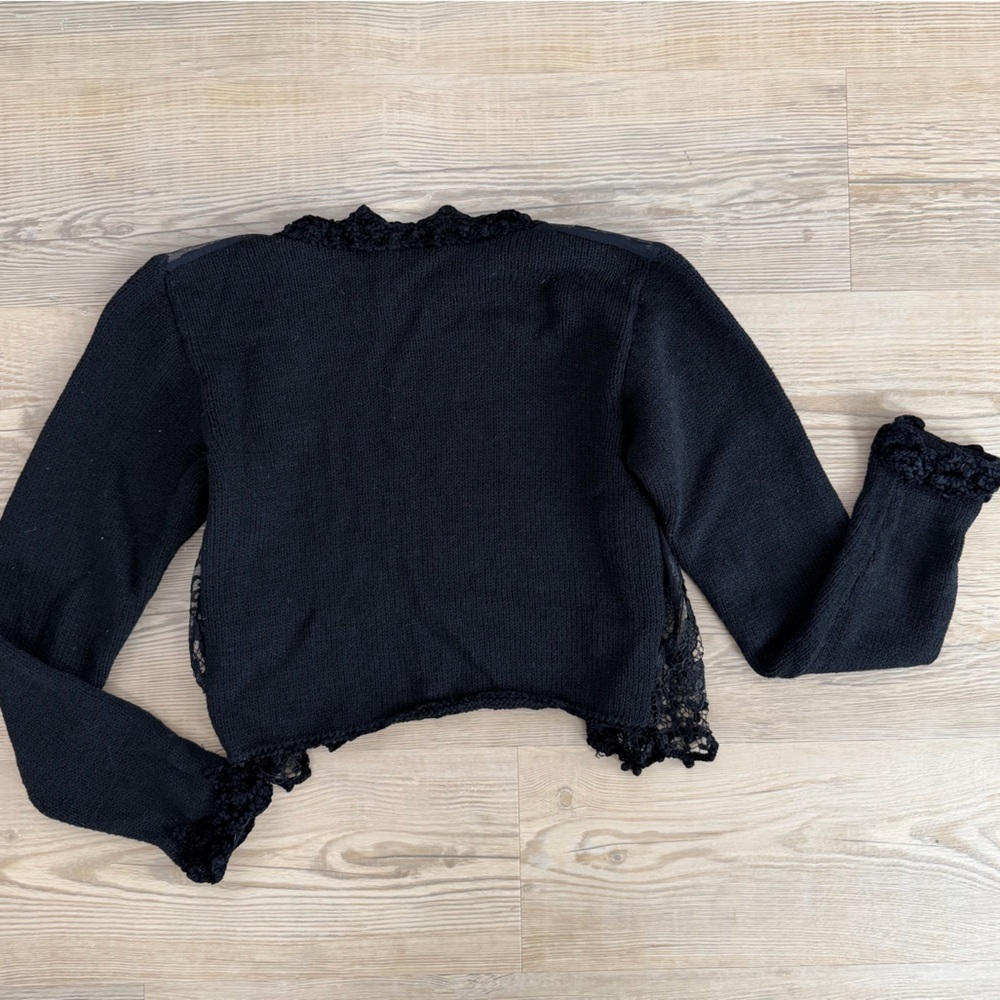 Vintage Lianne Barnes Black Lace Cardigan - Picture 3 of 3